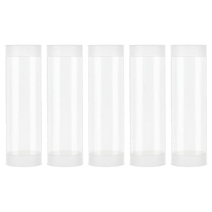OLYCRAFT 5 Set Transparent Plastic Storage Tubes 2.4x8.1 Inch Test Bottle Organizers Boxes with Lid Plastic Transparent Hollow Tube Plastics Clear Hollow Tube for Beads Bath Salt Wedding Storage - size: 2.4x8.1 Inch