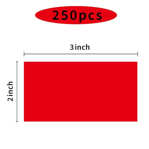 STARLIBOO 250 Red 2*3 Inch Rectangle Removable Writable Color Coding Labels, Name Tag Stickers, File Folder Labels - color: Red, size: 2*3 inch