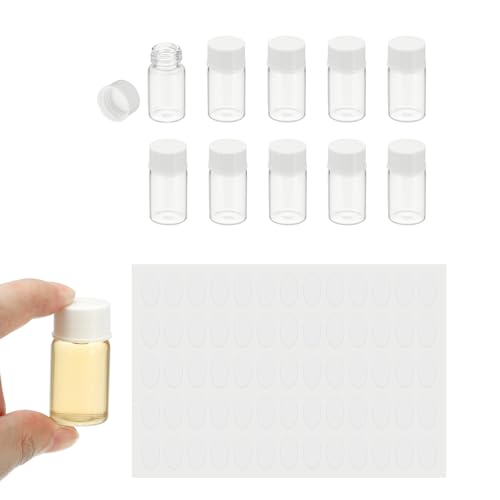 PATIKIL 10Pcs 7ml Clear Glass Vials Sample Vials with Screw Cap Reagent - size: 7ml