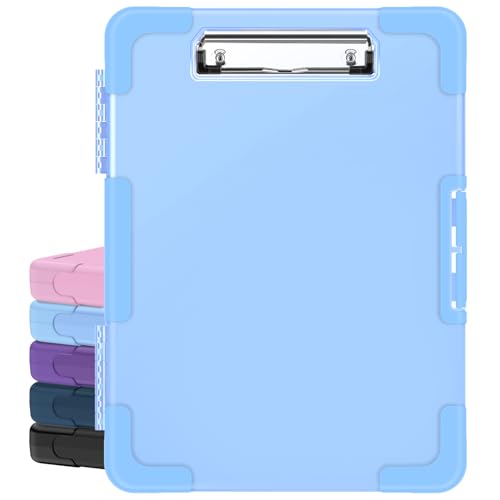 Sooez Toughest Clipboard with Storage, Clip Boards 8.5x11 with Pen Pouch - color: Sky Blue