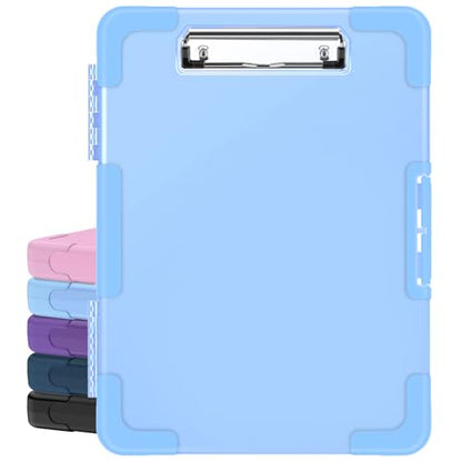 Sooez Toughest Clipboard with Storage, Clip Boards 8.5x11 with Pen Pouch - color: Sky Blue