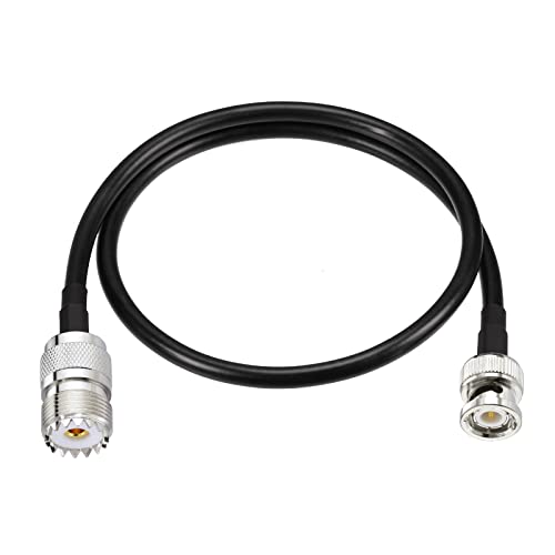 Eightwood UHF Female SO239 to BNC Male Antenna Jumper Cable RG58 1.6 Feet - size: 1.6 feet