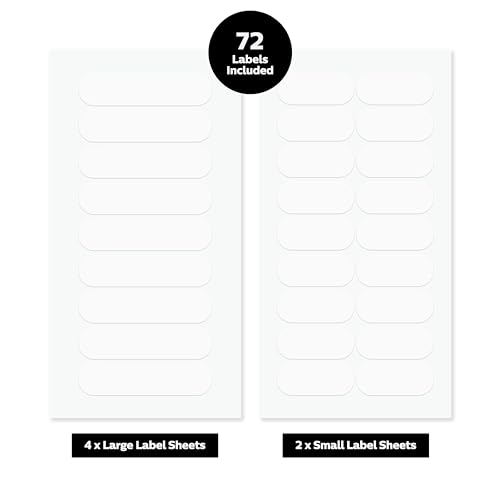 ThreeKin Waterproof Labels for Bottles and Containers - Custom Stickers - All-Purpose and Personalizable - Dishwasher, Freezer and Microwave Safe - BPA-Free - USA-Owned (Clear, 72pcs) - color: New Clear, size: 72 pcs