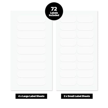 ThreeKin Waterproof Labels for Bottles and Containers - Custom Stickers - All-Purpose and Personalizable - Dishwasher, Freezer and Microwave Safe - BPA-Free - USA-Owned (Clear, 72pcs) - color: New Clear, size: 72 pcs
