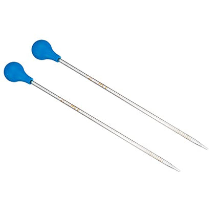 PATIKIL Graduated Dropper Pipettes Kit, 2pcs 0.5ml Borosilicate Glass Pipette with Rubber Cap for Transfer Liquid for Lab, Chemistry, Clear - size: 0.5ml
