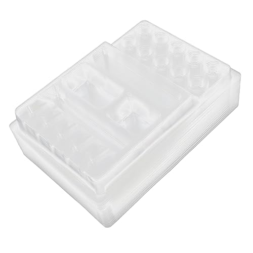 Zetiling 25pcs Tray, Plastic Disposable Ink Cup Tray Pigment Holder, Wide Range Of Applications, Ink Cup Design, Portable Plastic Material, Hold Ink and Needle