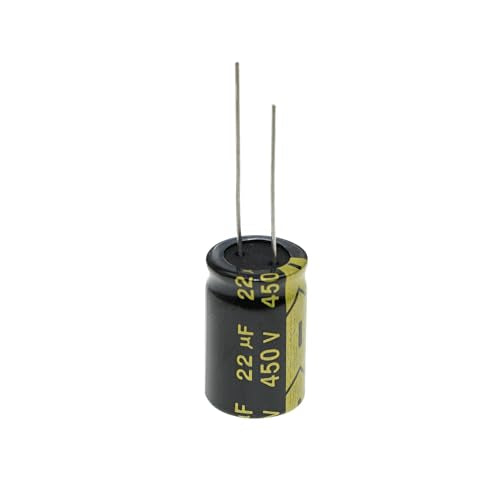 5 Pieces 450V 22UF 13x21mm Lead Wire Aluminum Electrolytic Capacitor High Frequency Low Equivalent Series Resistance 450 Volt 22 UF - size: 450V22UF