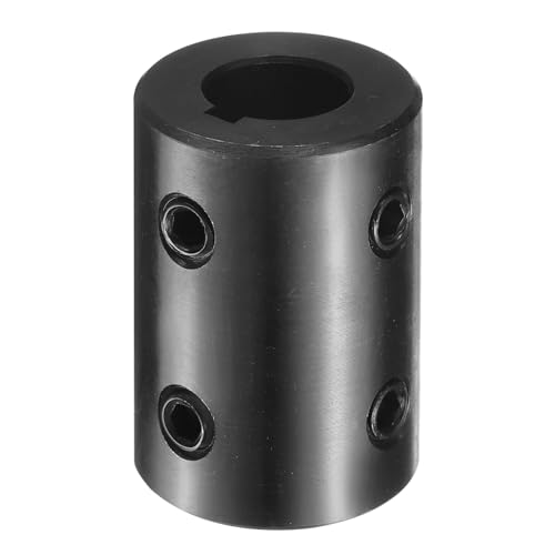 uxcell Shaft Coupling, 1/2" Bore 1" OD 1-1/2" Length Black Oxide Plated ASTM1045 Steel Rigid Coupling for 3D Printers Motor Wheel(4 Set Screws) - size: 1/2" Bore 1" OD 1-1/2" Length