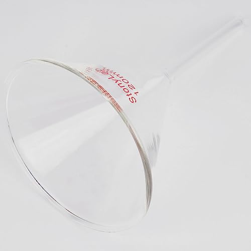 stonylab 1-Pack Glass Funnel, Heavy Wall Borosilicate Glass Funnel, 120mm Diameter and 120mm Stem Length - size: 120mm Diameter and 120mm Stem