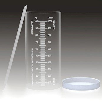 C-10102 Settlometer Kit, Acrylic, 1.4 L, Dual Scale% Solids and SSV