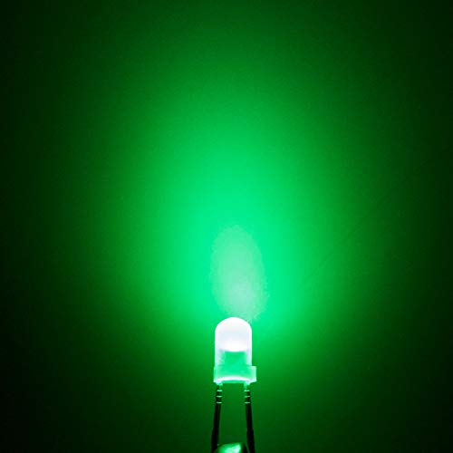 CHANZON 100 pcs 3mm Green Diffused LED Diode Lights (DC 3V 20mA) - color: D) White-green (100pcs)