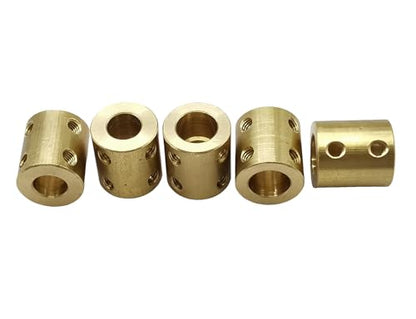5pcs 10mm to 12mm Bore Rigid Coupling Set Screws,Brass Motor Shaft Coupling Coupler Connector with Screws and Wrench for 3D Printer DIY Encoder Car Model Shaft RC Robot - size: 10mm to 12mm