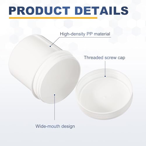 PATIKIL Wide Mouth Lab Reagent Bottles 30ml (1oz), White 4 Pcs - color: White, size: 30ml