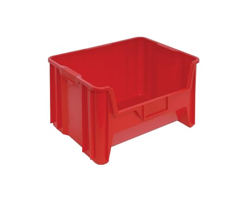 QUANTUM STORAGE SYSTEMS QGH700RD Giant Stack Multipurpose Part Organizer Red Bins 16" L x 20" W x 13" H 3 Pack - color: Red, size: 15-1/4" x 19-7/8" x 12-7/16"