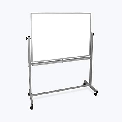 Mobile Magnetic Whiteboard 48"W x 36"H Silver Frame - size: 48"W x 36"H