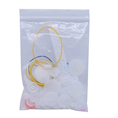 Artshu 75pcs Mixed Plastic Gearbox Rack Pulley Belt Worm Gear Single & Double-Gear 8-56 Teeth DIY Tool for Robot Repair & Toy Car DIY Kit