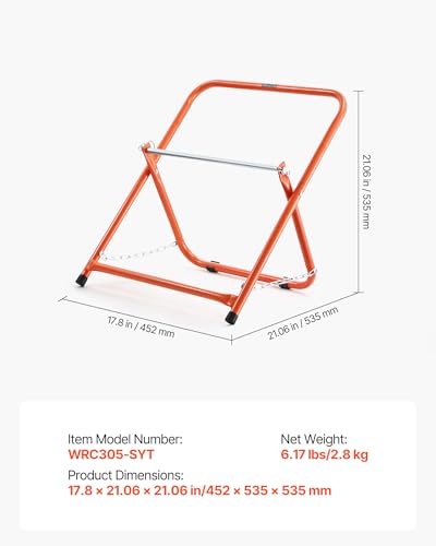 VEVOR Cable Caddy, Heavy Duty Steel Frame, Spool Holder for Electrical Wires, Portable Wire Dispenser for Up to 20 in Diameter Spools, 100 lbs Capacity for Cable Reels, Electrical Industrial Retail - style: Cable Caddy