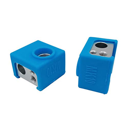 MK10 Heater Block with Silicone Sock 2 Pack for 3D Printer Hotend Extruder