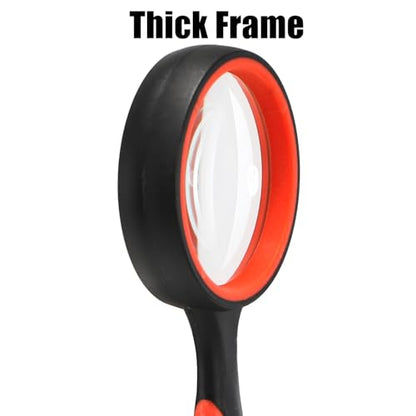 Coloch 12 Pack 10X Magnifying Glass, 50mm Handheld Reading Magnifier with Non-Slip Rubber Handle Glass Magnifying Lens for Kids, Seniors, Newspaper, Science and Nature Exploration, Age 3+
