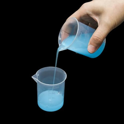 4Pcs 100ML Reusable Plastic Measuring Cup, Beaker Tip and Pour Measuring Containers for Kitchen Cooking Medicine Measure Tool - size: 100ML