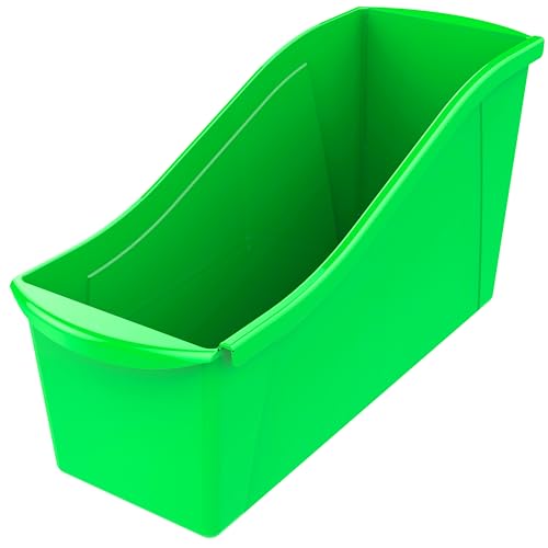 Storex Large Book Bin, 14.3 x 5.3 x 7 Inches, Green, Case of 6 (71118U06C) - color: Green, size: 6-Pack