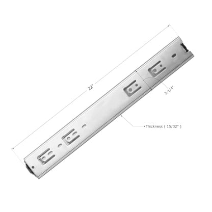 Rok Hardware 22" Heavy Duty Full Extension Ball Bearing Drawer Slides, 200 lb Capacity, Side Mount Drawer Runners with Quick Release, Self Closing Drawer Slides for Cabinets -HDS22-200 - size: 22 Inch
