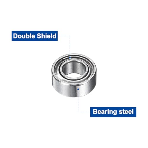 uxcell 12Pcs MR63ZZ Small Bearing, 3mm ID 6mm OD 2.5mm Width Double Shielded Deep Groove Ball Bearings for Electric Motor Skateboards 3D Printer, (ABEC 5) - size: MR63ZZ