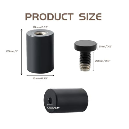 Alise 3/4"x1" Sign Standoff Screws, Wall Mount Glass Standoff, Black 8 Pcs - color: Matte Black, size: (8P)19x25mm