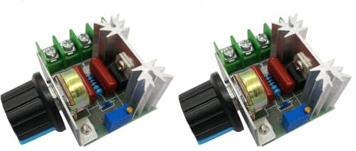 HiLetgo 2000W PWM AC Motor Speed Control Module Dimmer Speed Regulator 50-220V Adjustable Voltage Regulator (Pack of 2) - size: Small (Pack of 2)