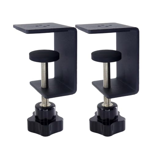 2 Pack Heavy Duty C Clamp & Desk Clamp | Wide Jaw Metal Woodworking Clamps, Adjustable Shelf Clamps for Desk Extension/Panel Work (Sturdy Multi-Purpose Clamping Tool) - size: 2-Pack