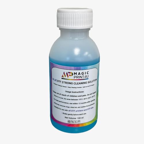 DTF Blue Strong Cleaning Solution 100ML Printhead Cleaner for DTF Printers Removes Ink Residue, Prevents Clogs & Restores Smooth Printing Safe Maintenance Fluid for All DTF Print Heads - size: Blue Strong Cleaning Solution-100ML