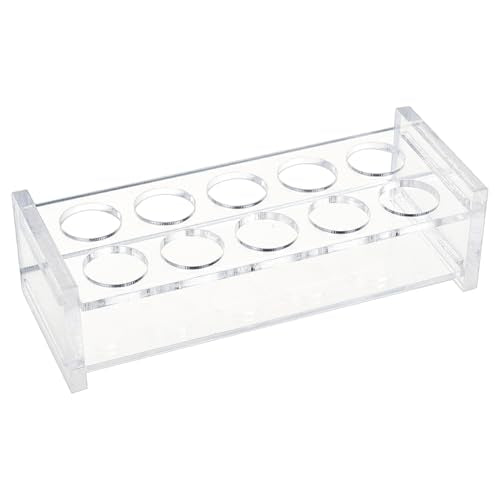 OLYCRAFT 10 Holes Acrylic Test Tube Rack 5ML Test Tube Display Stands 0.7 Inch Hole Labortory Display Racks Colorimetric Stand Tubes Rack for Centrifuge Tubes Chemistry - 4.5x2x1.3 Inch - size: 10 Holes