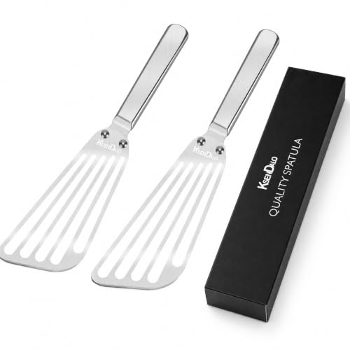 KSENDALO 2 Pack Flexible Fish Spatula Stainless Steel for Kitchen