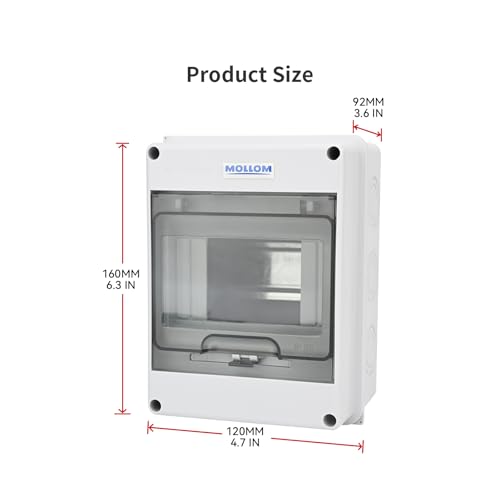 MOLLOM 5 Way Circuit Breaker MCB Distribution Protection Box - color: HT, size: 5Way | 160x120x92 MM