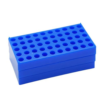 3 Pcs Vial Rack, 50 Holes for 2mL HPLC Sample Bottles, 12mm Diameter - color: Blue, size: 12mm