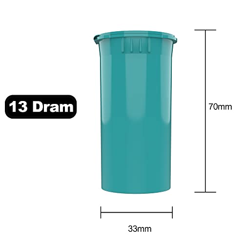 Dragon Chewer 13 Dram CR Plastic Packaging Pop Top Containers - Child Resistant Travel Holder Vial Bottles - 315 qty (Aqua) - color: Aqua