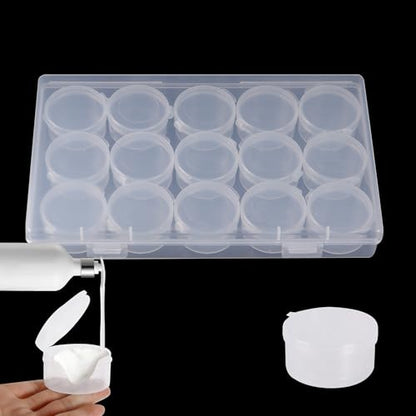 15pcs 7g/7ml Clear Plastic Cosmetic Jars with Snap Lids - color: Zfyoung 15 pcs plastic cosmetic jar