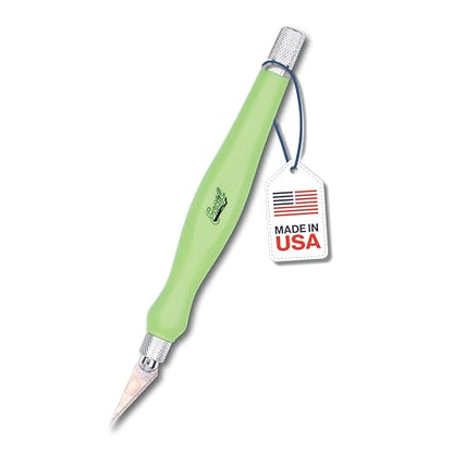 Excel Blades #11 Blade Fit Grip Craft Knife, Rubber Grip, Green - color: Green