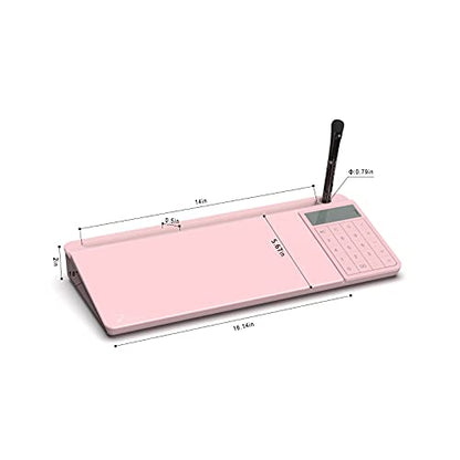 TOWON Glass Desk Whiteboard with Calculator 17x6 in, Desk Organizer, Pink - color: Cal Pink