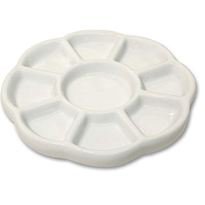 The Beadsmith Ceramic Mixing Palette, Sunflower Design Bead Tray, Arts & Crafts Accessories Organizer, 5.5' x 5.5' x .5', 9 Compartments (4 Palettes)