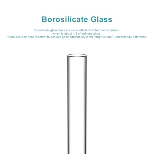 StonyLab Borosilicate Glass Round Bottom Test Tubes, 20mm OD X 150mm Length (Pack of 20) - style: 20 Pack