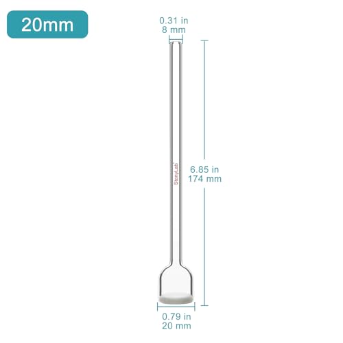 stonylab Straight Gas Dispersion Tube, High Borosilicate Glass, G2 Sand Core with 30-50μm Pore Size for Efficient Air or Gas Diffusion in Laboratory and Aquatic Applications - size: 0.79 inch