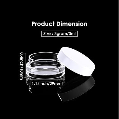 Eternal Moment 50 Pack 3G Sample Containers with Lids Cosmetic Small Jars - color: White Lid, size: 0.1 Ounce