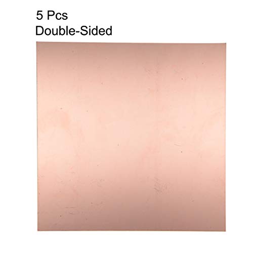 uxcell Double-Sided Copper Clad Laminate PCB Circuit Board, FR4 200x200mm 7.87x7.87 inch, 1.5mm Thickness DIY Prototyping PCB Board, Name Board, 5pcs - size: 200mmx200mmx1.5mm