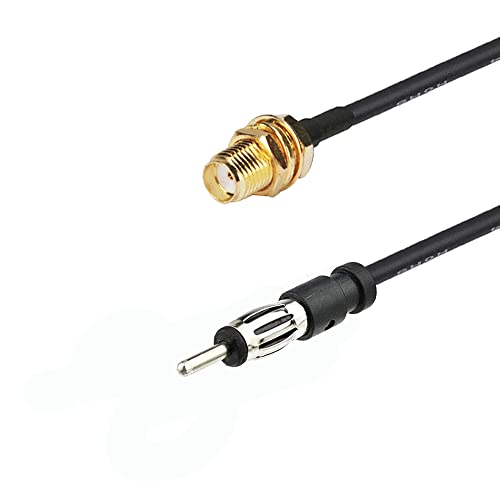 SMA Female to AM/FM Male Adapter RG174 Coax Cable 12 inches Pigtail Jumper RF coaxial Cable for Radio Antenna