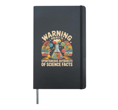 Warning Subject To Spontaneous Science Facts Hardcover Journal, Black