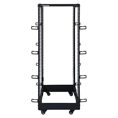 AEONS 27U 4-Post Open Frame Server Rack with Casters, Adjustable Depth - color: B-4POST, size: 27U