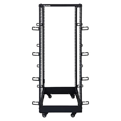 AEONS 27U 4-Post Open Frame Server Rack with Casters, Adjustable Depth - color: B-4POST, size: 27U