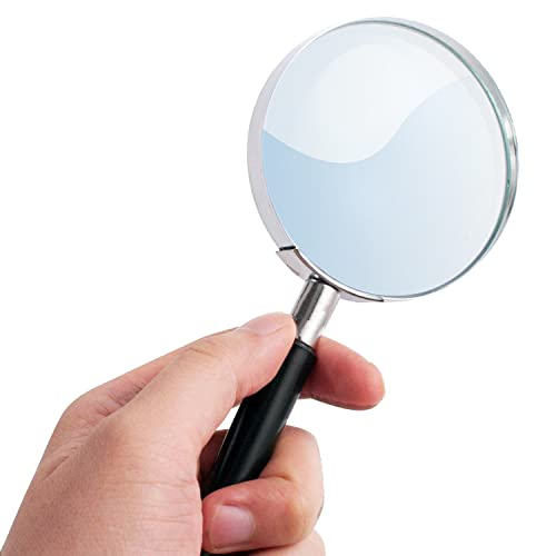 Deluxe Products Classic Handheld Magnifying Glass - Portable Compact Design for Travel, and 3" Glass Lens with 3X Magnification for Reading Small Print, and Hobbyists, Black, (SON-DP-8119) - style: Classic