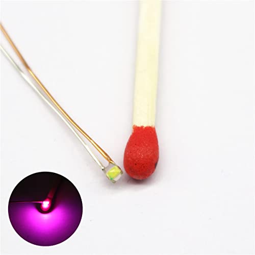50pcs Pre-soldered Micro Litz Wired Leads Pink SMD Led 0603 + Muti-Resistor NEW - color: (7)Pink, size: 50pcs